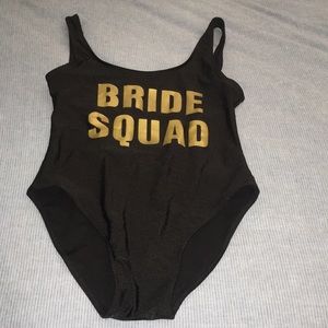 Bride squad black one piece!
